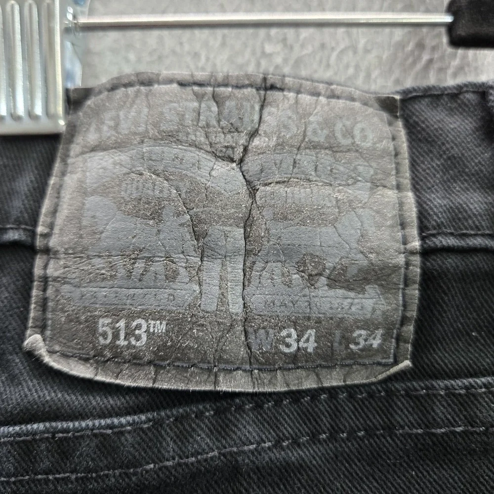 Levi's 513 Men Jeans 34X34‎ Black Denim Slim Straight  32